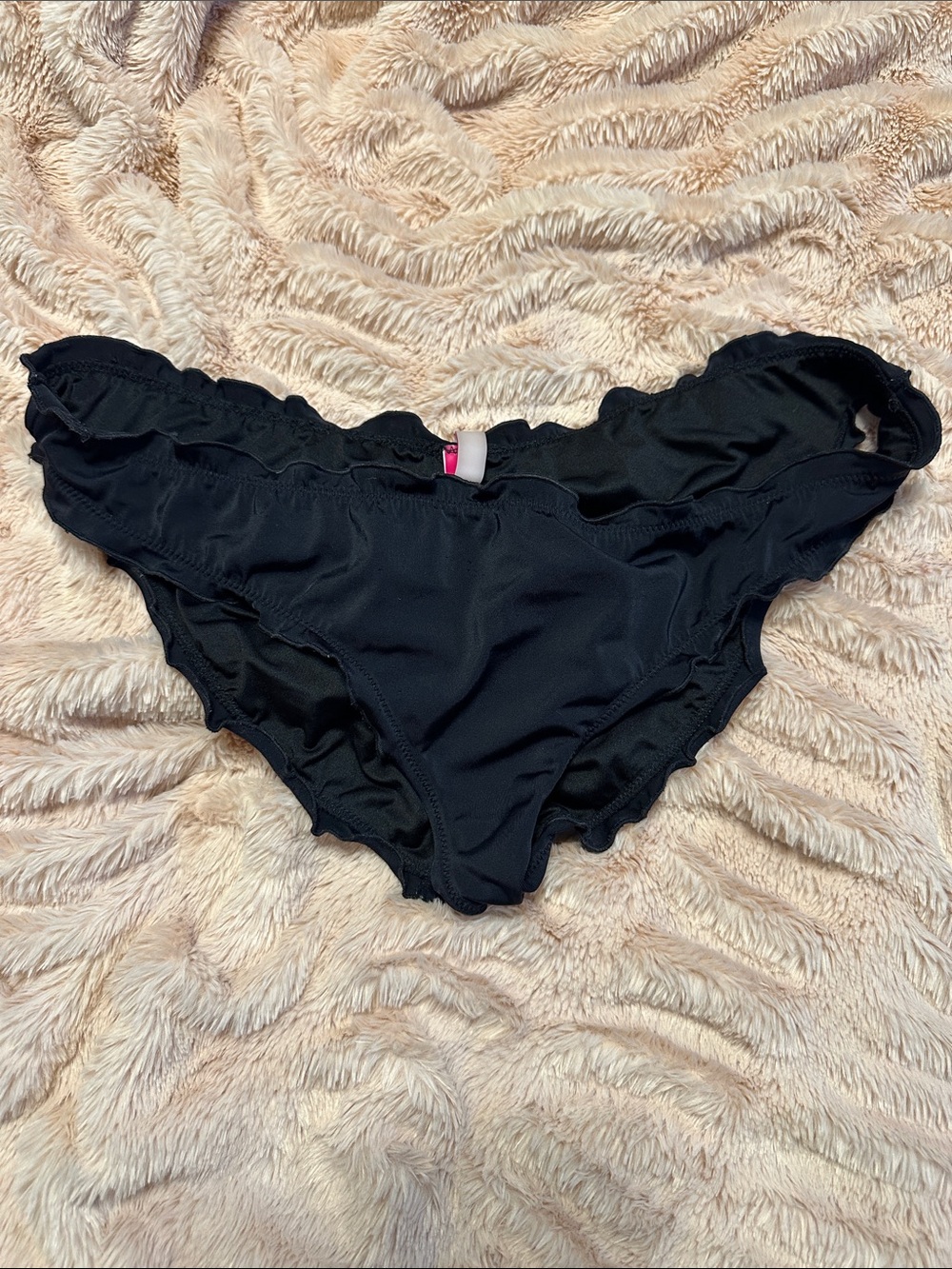 Victoria’s Secret Black Ruffle Bikini Bottoms size Large